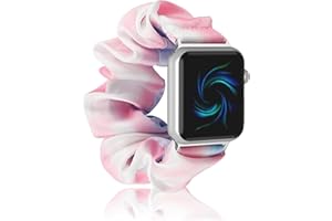 ORROKER Kompatibel mit Scrunchies Apple Watch Armbänder 38mm 40mm 42mm 44mm Scrunchie Elastisches Armband Damen Mädchen Bedrucktes Stoffarmband für Apple iWatch Serie 6 5 4 3 2 1