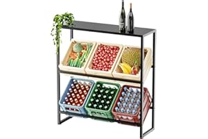 Restorgan Drink Getränkekistenregal mit Ablage, Getränkeregal für 6 Getränke Kisten, Bierregal unabhängiges Getränkeregal Küchenregal Bierkistenregal Kistenständer, für Wohnzimmer, Küche, Weinkelle