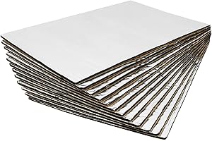 sourcing map 12Pcs 1.78m² Placa Aislante Térmico Estera De Aíslamiento Acústico Insonorización Coche 19.67x11.81Pulgadas