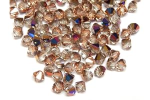 PERLIN Juego de 40 perlas de cristal bohemias, 4 mm, doble cono, perlas checas, perlas de cristal, cuentas de cristal, bicone, selección de colores, Vitrail Celsian