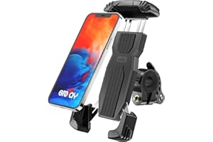 Grefay Uchwyt Rowerowy na Telefon Komórkowy System Zapobiegający Wstrząsom ze Stali Nierdzewnej do Motocykla Lub Roweru Uniwersalny Uchwyt na Telefon Komórkowy Obracany o 360 Stopni do Smartfonów o Przekątnej Ekranu 4,7-6,9 Cala
