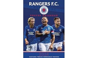 PYRAMID INTERNATIONAL Rangers FC Calendar 2024 - Month to a View Poster Calendar 30cm x 42cm, Rangers FC Gifts for Men, Women and Kids - Official Merchandise