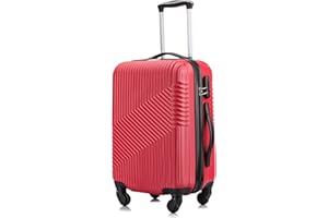Flymax Cabin Luggage 4 Wheel Suitcase Lightweight Carry on 55x35x20 Approved for Flybe Ryanair Easyjet British Airways Red