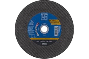 PFERD Discos de corte PSF de acero, 5 unidades, 230 x 3,0 x 22,23 mm, recto, para acero