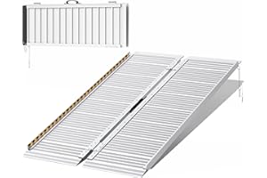 FACHNUO TOOL FACHNUO 122CM Rampe pour Fauteuil Roulant Pliable Rampe de Seuil, Capacité 362KG, Extra Large 74cm Antidérapante - Ramp Aluminium Portable pour Escaliers, Marches, Portes, Entrées