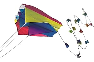 GÜNTHER FLUGSPIELE Paul Günther 1189 - Mini Parafoil bleu, cerf-volant coloré pour la poche, avec voile résistante à la lumière, peut être facilement rangé dans la poche, env. 60 x 51 cm