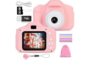 Faburo Camara Fotos Infantil, 1080P HD Video Camara de Fotos para Niños, Cámara de Fotos Infantil con Pantalla de 2.0" y Tarjeta de 32 GB, Maquina Fotografia Juguetes Regalo Niño 5 6 7 8 9 Años