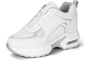 AONEGOLD Damskie modne trampki na koturnie lekkie buty do biegania ukryte koturny trampki damskie oddychające buty do chodzenia na co dzień