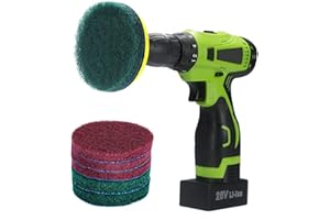 Kichwit 4 Inch Drill Power Scrubber Scouring Pads Cleaning Kit, Heavy Duty Household Cleaning Tool (Drill NOT Included)