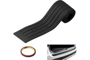 SRLWMYI Car Bumper Protector Strips, Black Rear Bumper Protector Guard, Anti-Slip and Scratch-Resistant Universal Rubber, For Most Cars, Trucks, Suvs and Pickup Trucks, 41" X3.54" (With Adhesive Backing)