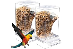 VEGENA Lot de 2 distributeurs automatiques de nourriture pour oiseaux, perruches, canaris, calopsittes, pinsons
