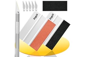Dimiff Marouflette, Raclette Covering, Kit Papier Peint, avec Raclette en Feutre, Kit Covering Voiture, kit Pose Film vitre, maroufleur Plastique avec Cutter |Grand Blanc