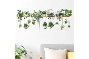 milaosk Adesivi Murali Piante Verdi Adesivi Parete Arte Vinile Autoadesivo Adesivo Muro Decorativo per Camera da Letto Cucina Ufficio