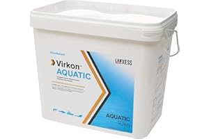 Desinfektionsmittel Virkon Aquatic tötet Keime, Bakterien, Pilze im Teich und Aquarium, Starkes, viruzides, bakterizides, fungizides Desinfektionsmittel mit patentierter Wirkstoffformel 10kg Eimer