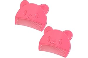 CENCERY 2 Stück Baby Haarbürste für Milchschorf, Haarbürste für Neugeborene, Kinderkamm mit weichen Zähnen, Milchschorf Kamm (Rosa)
