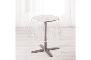 DOUCEUR D'INTÉRIEUR Ligne Decor Garden Table Cloth, PVC, white, diamètre 180 cm