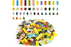 Dulynva Mosaique Carrelage, Colorées Tesselles Mosaique en Verre, mosaique loisir creatif Adulte Enfant Pierres de Mosaïque pour le Bricolage Décoration (Mélange de Couleurs) Azulejo de