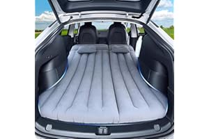 Rainpal Materac dmuchany do samochodu, przenośny, do bagażnika, składane łóżko dmuchane, dla 2 osób, na kemping, wygodne łóżko do małych samochodów, SUV-ów, MPV (kolor szary)