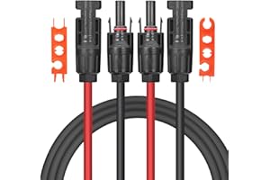 Valemo Cavo Solare 4mm²/12AWG, Cavo Pannello Solare, Prolunga Cavo Solare 9M (30FT), Cavo Prolunga Fotovoltaico con Connettori Maschio e Femmina