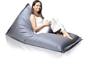 Aiire Pouf Exterieur Géant XXL - Bean Bag Moderne Flottant avec Remplissage pour Piscine et Jardin - Coussin de Sol ou Fauteuil de Lecture - Pouffe Adulte, Gamer ou Ado Gris