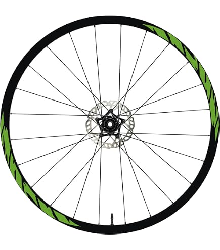 Autocollants Pour Jantes VTT DualColorStampe B0054 – 26, 27.5, 28-29 Pouces – Vert Fluorescent (26 Pouces)