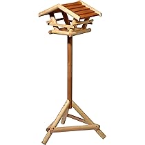 dobar® Green Label 98732FSCe Design vogelvoederhuis St. Moritz hangend - vogelhuisje huisontwerp - massief houten vogelhuisje - vogelvoederstation inclusief ketting om op te hangen - 37 x 37 x 26 cm