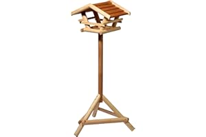 dobar® Green Label wetterfestes Vogelfutterhaus mit Ständer als Bausatz - Dekoratives Vogelhaus für draußen im Garten oder Balkon - 50 x 50 x 103 cm - Braun