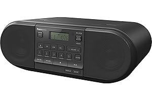 Panasonic RX-D550E-K Boombox (Radio FM, Reproductor CD, Altavoz Portátil, USB, Bluettoth, Funcionamiento con Batería y Cable) - Negro