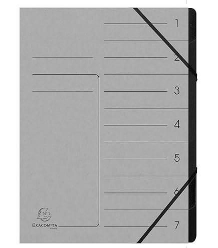 Trieur Carton Falken Colorspan 7 Compartiments A4 - Extra Résistant, élastiques Inclus