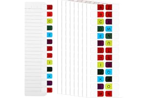 PEOVLVN 8 Blatt A-Z Index Tabs Selbstklebende Register Alphabet Etiketten Index Tabs Page Markers Tabs Bunte Alphabetische Seitenmarker für Büro, Dokumente, Bücher,Tagebuch,Verschiedene Bücher