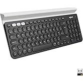 Logitech K780 Bilgisayar, Telefon ve Tablet i&ccedil;in &Ccedil;ok Ama&ccedil;li Kablosuz Klavye - Logitech Flow &Ccedil;apraz Bilgisayar Kontrol&uuml; Uyumlu