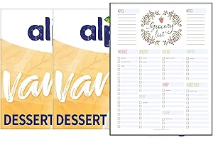 THINK OUTSIDE THE GIFT Vanilla Soya Dessert Bundle which Contains Alpro Vanilla Dairy Free Vegan Soya Dessert 4x125g - Pack of 2 with Grocery List Card