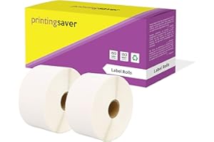 Printing Saver 50 x 25 mm 2 Compatibili Rotoli Etichette Termica Diretta (1000 Etichette/Rotolo) per Zebra Toshiba Sato Honeywell Intermec Datamax CAB Eltron Godex Orion Wasp etichettatrici