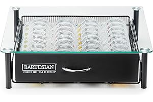 Bartesian Cocktail Capsule Storage Drawer Organizer - Stylish Mixology Cocktails Drink Mixer Holder Dispenser - Home Bar Accessories for Cocktail Maker Machine - Holds Up to 36 Capsules