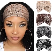 2er-Set Haarbänder Mit Paisley-Muster – Boho-Schleife, Rutschfest, Aus Weichem Baumwollstoff