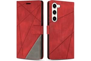 SONWO Case for Samsung Galaxy S23 Plus, Premium PU Leather Flip Wallet Case Magnetic Closure Cover Case Card Slots kickstand Phone Case for Galaxy S23 Plus, Red