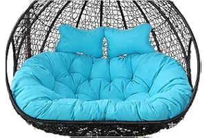 AUGRAV 2 Places Oeuf Chaise Balançoire Coussin Extérieur,Hamac Suspendu Chaise Coussin De Remplacement pour 2,Lavable Épais Grande 2 Personnes Chaise Balançoire en Osier,Imperméable Et Résistant Au