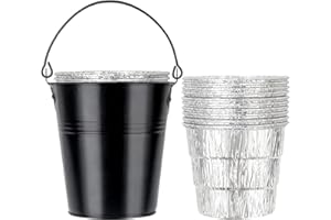 UNIDANHO Grill Bucket for Grease, Dripper Bucket 10 Packs, Oil Catcher Foil Liners for Traeger 20, 22, 34 Series, Pit Boss, Pellet, Oklahoma Joe Rec Tec Z Grill Smoker BBQ Accessories