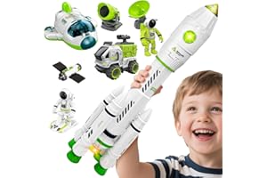 PIIMNT Cohete Juguete para Niños,Juguetes Educativos de Stem Adecuados para Niños a Partir de 6 Años,Cohete Espacial Juguete