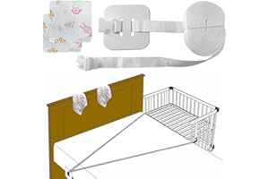 BORISCA Kit Colecho Correa para Cuna de Bebé Universal Cuna con 2 Toalla, 8 M Fijación de Cuna Auxiliar, Protector Cuna Fijación de Auxiliar Correas de Muebles para Cuna para Proteger Bebé