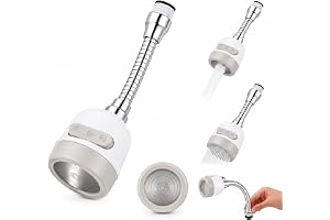 PARENCE – 360° flexibel kranförlängning – M22 köksluftator, 2 lägen: spray och dusch, krompläterad vattenskydd, roterbar, vattentät, kompatibel med kök och badrumshandfat