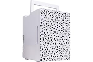 Kuhla Mini Fridge White Dalmation Spot Design 8Litre/10 Can Mini PortableCooler & Warmer for Drinks K8CLR1001-1033,Cosmetics/Makeup/Skincare,AC/DC Power,RetroStyle,White,For Bedroom,Home,Caravan,Car