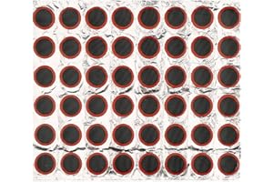 QEQSHQO Kit de Rustines Vélo 48 Pièces - Kit de Réparation Vélo avec Rustines Rondes en Caoutchouc de 25mm, Kit de Réparation Chambre à Air pour Pneus, Rustines pour Réparation de Pneus de Vélo