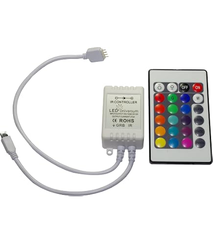 Sunity LED Streifen Fernbedienung (44 Tasten) – 2 Stück, Inkl. Batterien & Klebeband (für RGB LED 5050/3528/2835)