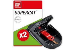 SWISSINNO Trampa para Ratas Pro SuperCat - 1 Trampas potentes y Reutilizables con Cebo de Cacahuete - Sistema Easy Catch Patentado - Eliminación rápida y eficaz de Ratas en Interiores y Exteriores