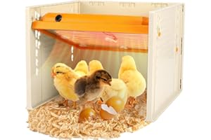 BURNTOP Placa calefactora para pollitos, 10 x 10 pulgadas, altura ajustable y ángulo, lámpara de calefacción para incubadora de pollitos, temperatura constante en tres lados, placa de incubadora de 25 W fácil