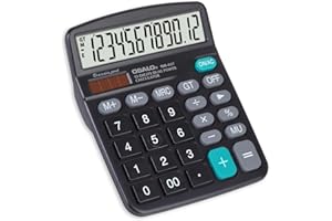 OSALO Desktop Calculators, 12 Digit Basic Desk Calculator with Large LCD Display and Big Sensitive Buttons, Solar Battery Dual Power, Standard Function for Office, Home, School Calculating
