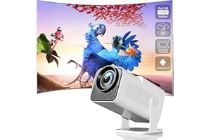 【Android TV】 HIPPUS Proyector 4K WiFi-6 Bluetooth 1080P FHD Nativo, 500ANSI Proyector Cine En Casa para iOS/Android/TV Stick / PS5 USB HDMI AV