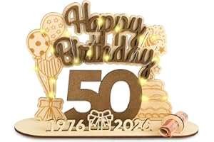 ARTREE Geldgeschenke Geburtstag 50 Geburtstag Geschenk Frauen & Männer, Deko 50 Geburtstag, Geldgeschenk Geburtstag Holz Schild Gästebuch, 50. Geburtstag Frau Mann, Personalisierbares Jubiläum Tischdeko