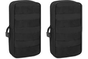 UBORSE Borsa tattica 2PCS con sistema Molle, pratico marsupio impermeabile, borsa accessori multifunzionale per l'allenamento all'aperto su attrezzatura da trekking, Nero